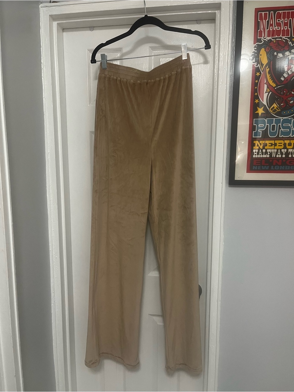 SKIMS NWOT Tan Wide-Leg Velvet Lounge Pants